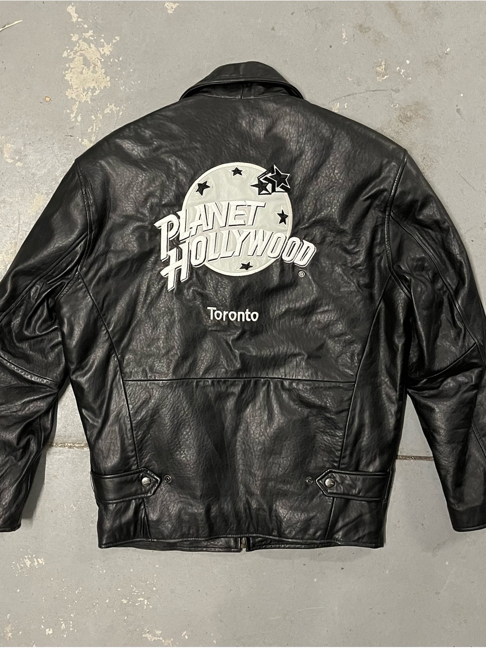 Rare Planet Hollywood Toronto Leather Bomber Jacket - Men's